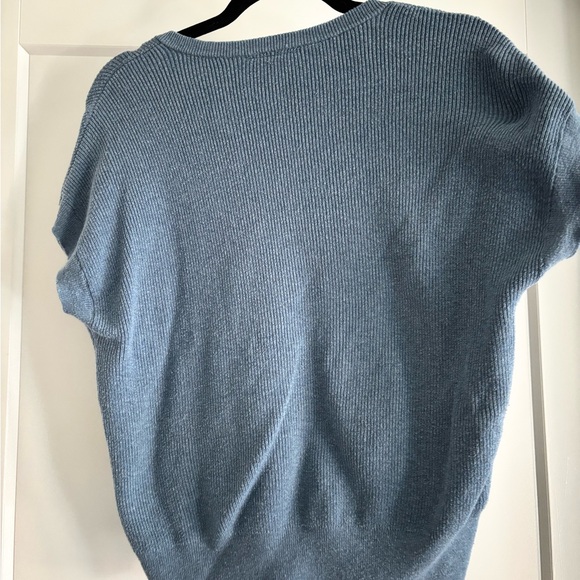 LOFT Light Blue Ribbed Sweater - Picture 2 of 3